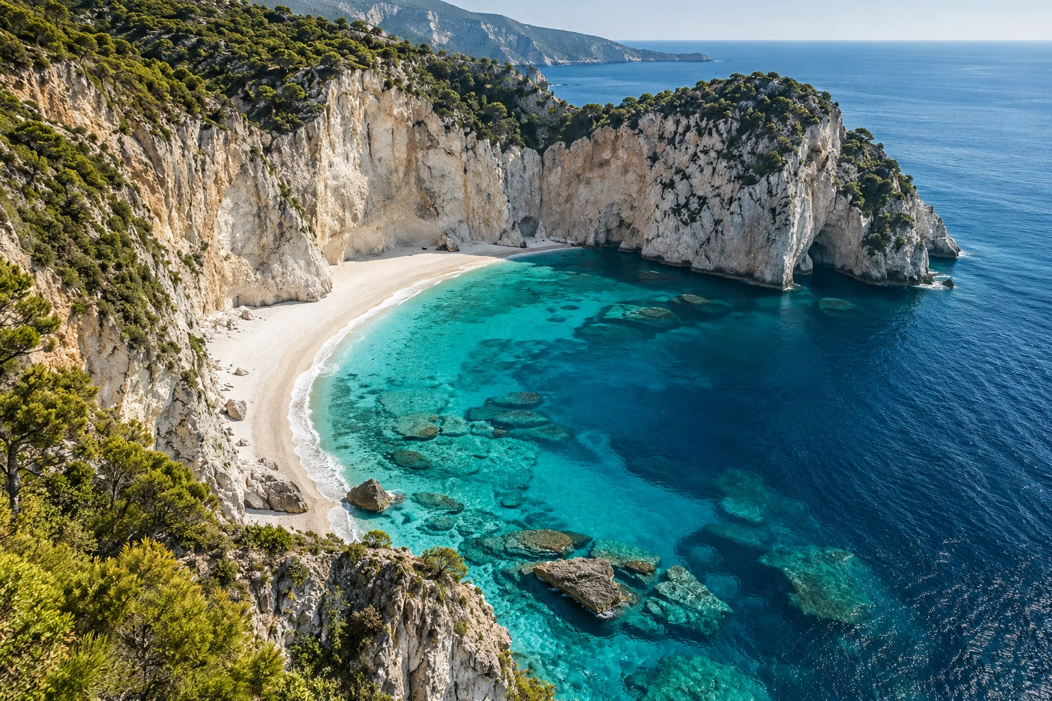 蔚蓝海湾旅行概念影像